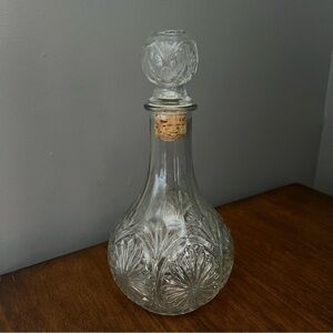 Vintage liquor etched glass decanter.